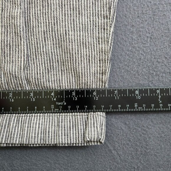 LOFT Women S Pinstripe Relaxed Linen Blend Casual Pants With Elastic Waist - Picture 10 of 13